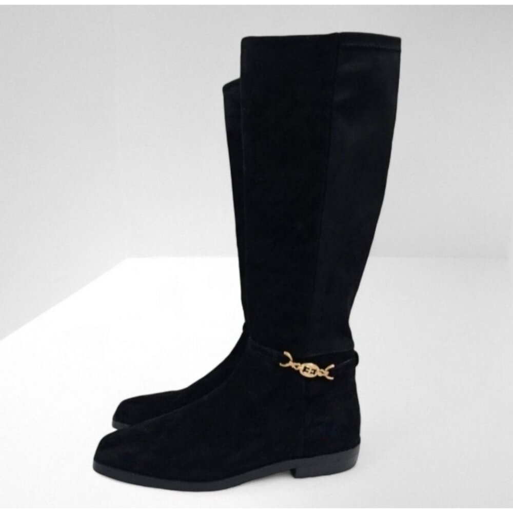 Sam Edelman Clive Knee High Riding Boot Shoe Black Suede Leather Size 9.5